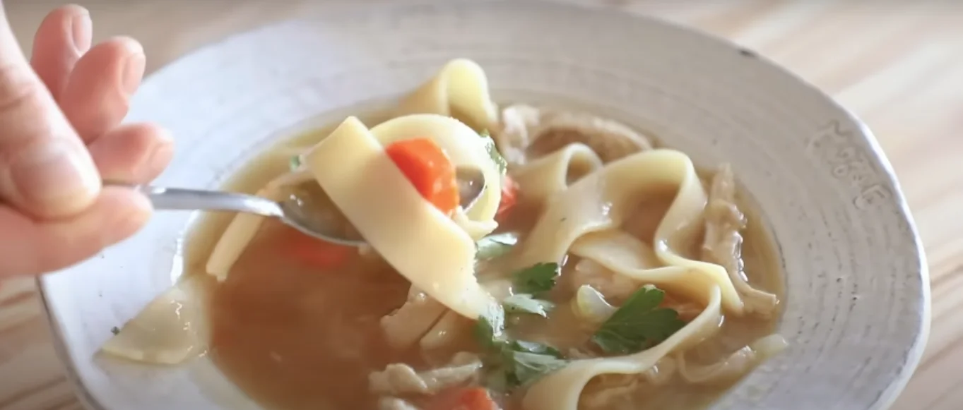 Nourishing chicken noodle soup for cold and flu recovery