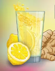 Warm lemon ginger water morning