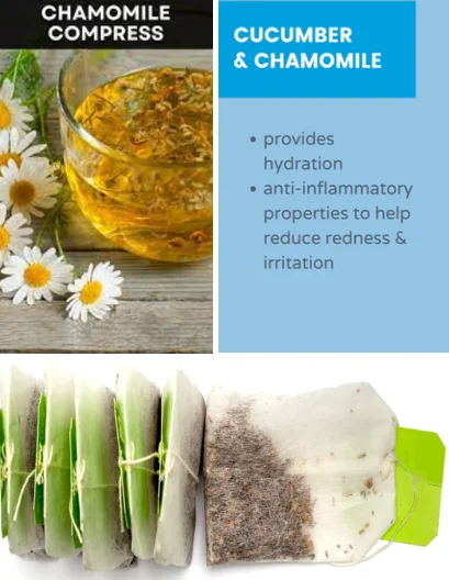 Chamomile cucumber compress