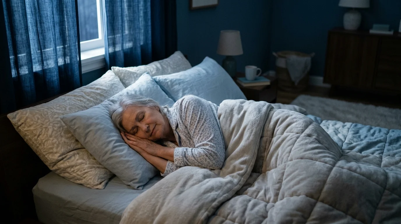 Senior sleeping comfortably to support pain recovery and rest