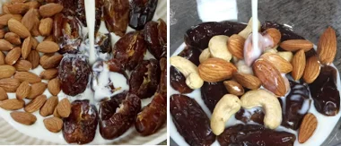 Dates blended into protein shakes