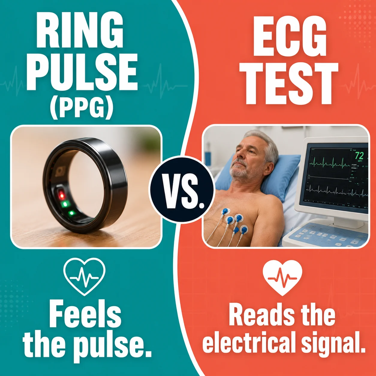 Ring pulse sensing versus ECG test for detecting heart issues in older adults