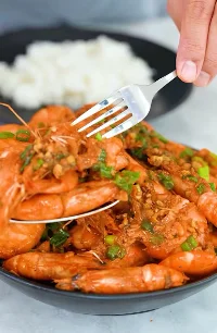 Chili garlic shrimp quick saute