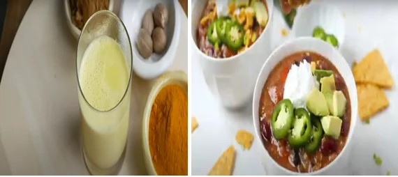 Natural healing turmeric chili garlic herbs