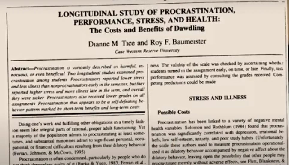 Mental health connection procrastination
